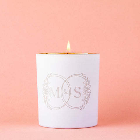Wow your guests with a custom hand-poured Candlehouse wedding candle. This specific candle smells citrusy and fruity - like you just walked into Anthropologie.