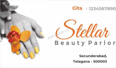 Minimalist tech-themed card design with clean lines For Beauty Parlour