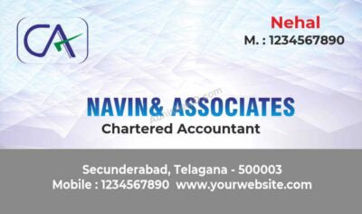 Corporate artistic card design for professionals For CA