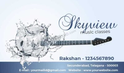 Modern tech-themed business card design For Music Class