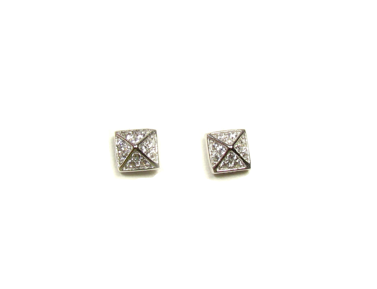 Tiny CZ Pyramid Stud Earrings – Gems In Vogue