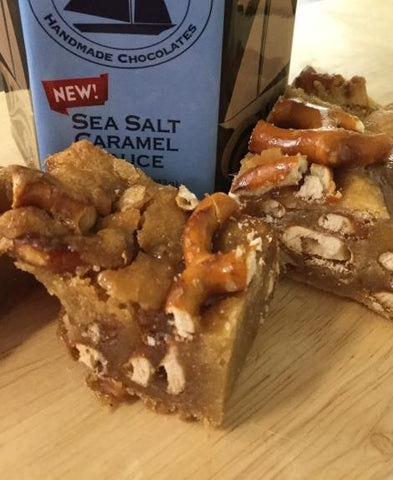 Salted Caramel Pretzel Blondies