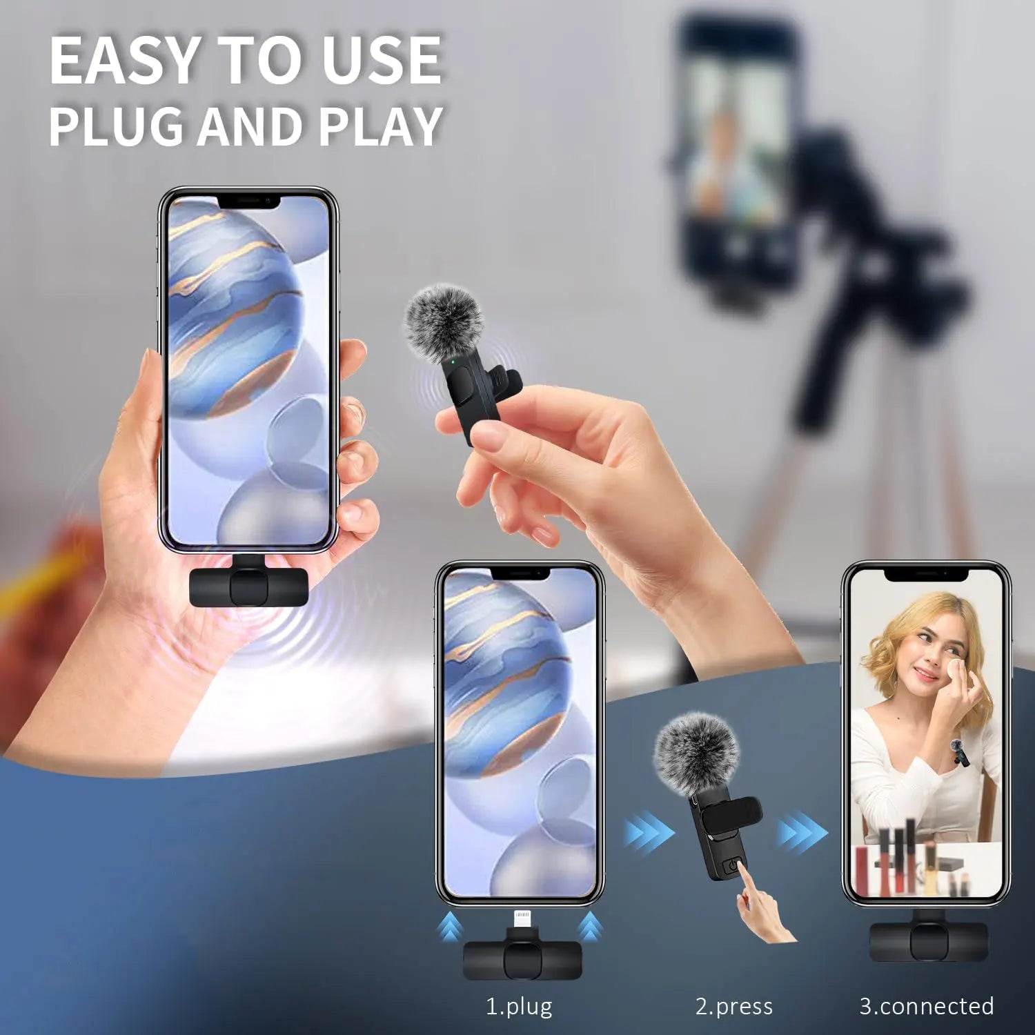 Micro Cravate Sans Fil - Enregistrement Audio & Vidéo | iPhone, Android, PC & Gaming