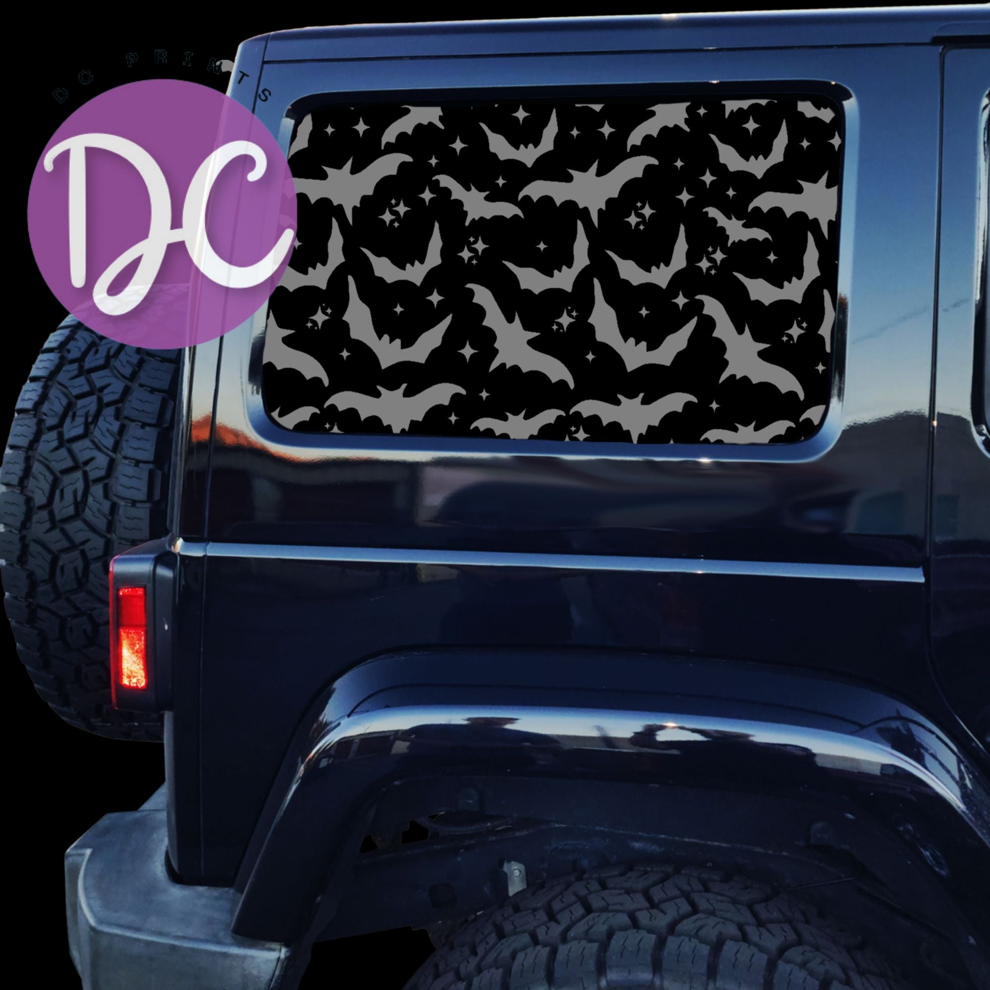 Twinkle Bats Full Coverage Car Window Decal
