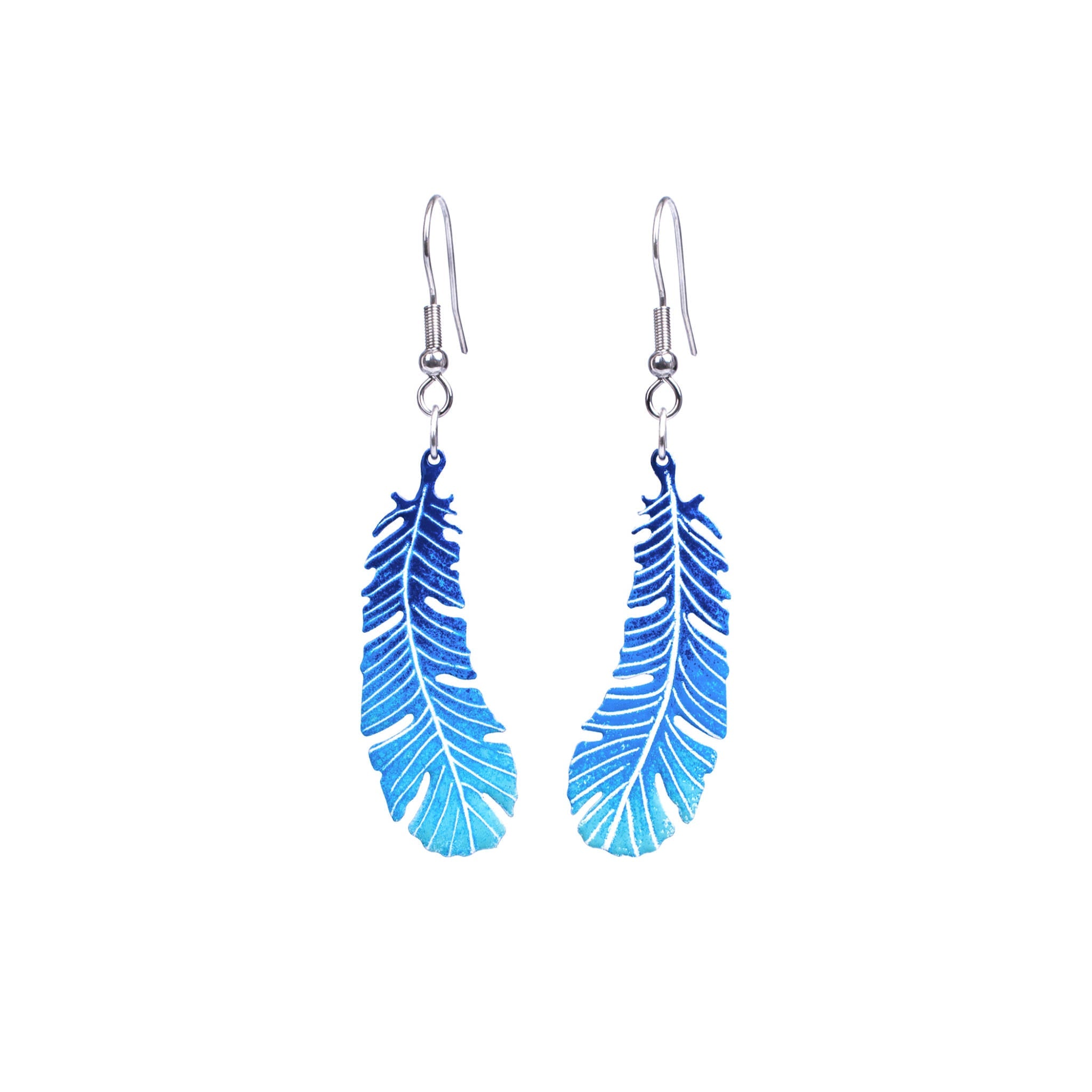 Discover 234+ light blue feather earrings best