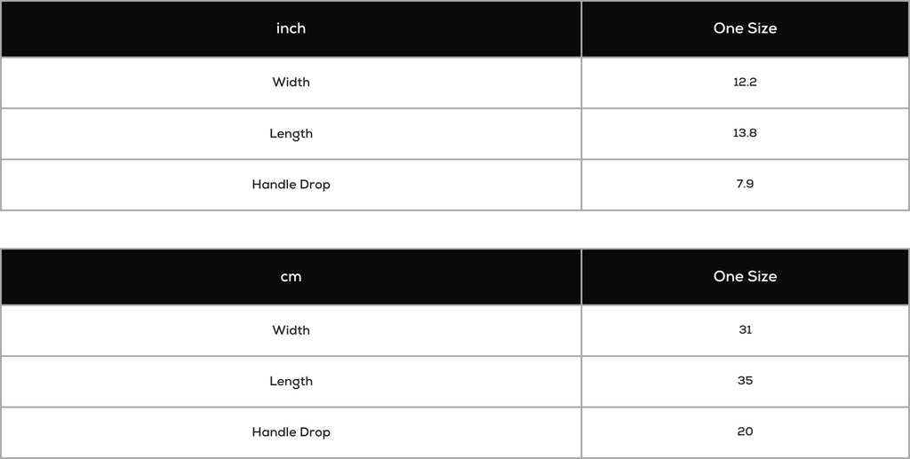 Sling Bag Size Chart