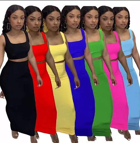 Crop Up Ya Life Maxi Skirt Set