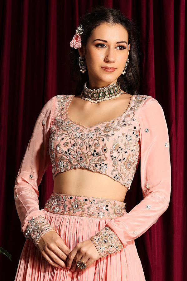 Buy Peach Wedding Lehenga Choli In USA, UK, Canada, Australia, Newzeland  online