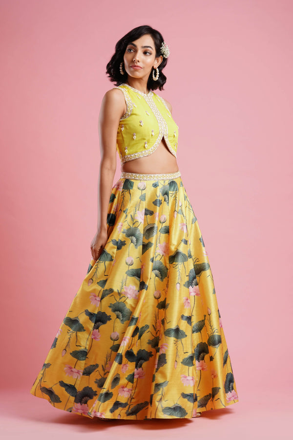 Crop Top Lehenga With Shrug