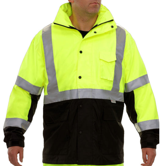 Hi Vis Viz 2 Tone Felpa con cappuccio e zip ad alta visibilità riflettente  sicurezza due toni maglione da lavoro in pile caldo top