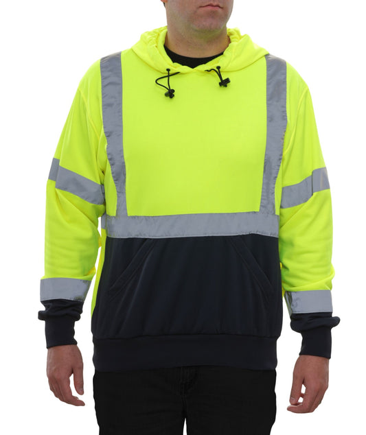  Reflective Apparel High Visibility 2-Tone Safety Sweatshirt -  ANSI Class 3, Quarter Zip - Lime/Navy, Medium : Tools & Home Improvement