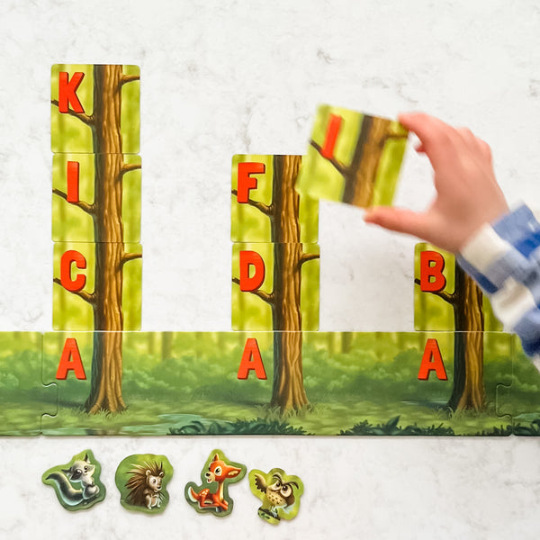 Alphabet Woods educational board game by SimplyFun for kids aged 5 and up