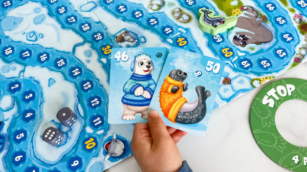 Arctic Riders by SimplyFun is a fun math game focusing on addition and subtraction and featuring cute arctic animals.