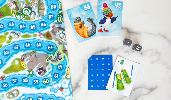 Arctic Riders by SimplyFun is a fun math game focusing on addition and subtraction and featuring cute arctic animals.