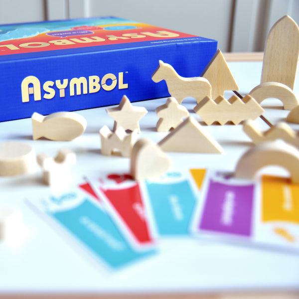 Asymbol by SimplyFun is a 3D building game for family game night or kids aged 8 and up