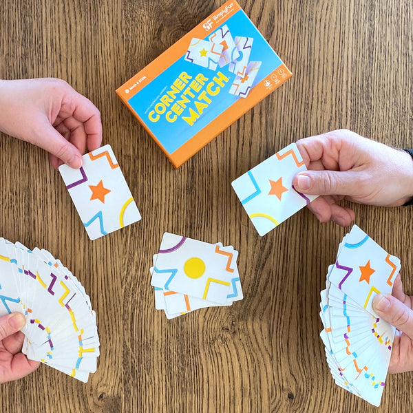 Corner Center Match by SimplyFun is a fast-paced shape and matching game for ages 7 and up