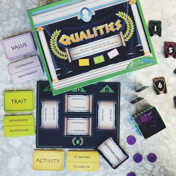 SimplyFun's Qualities, a father's day icebreaker game.