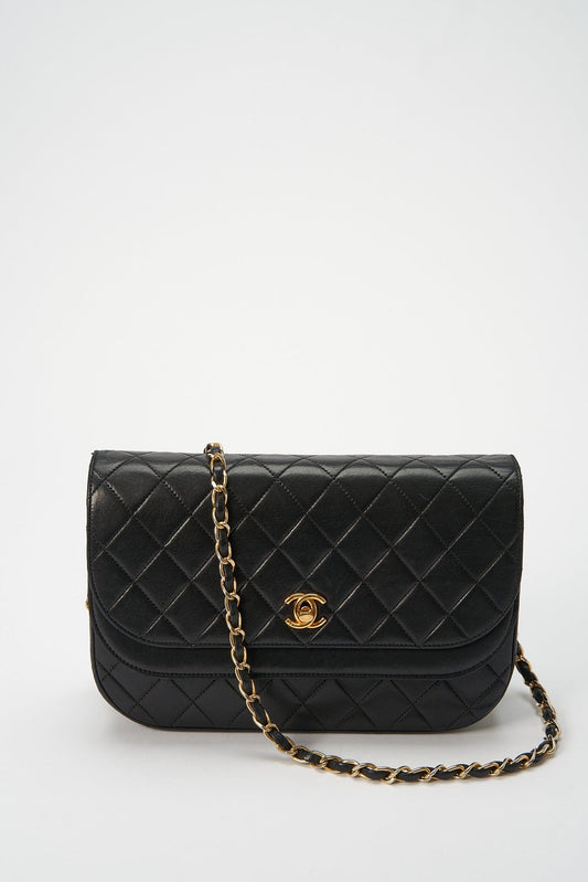 Chanel Single Flap Crossbody with 24K Gold Plated Hardware - Navy
