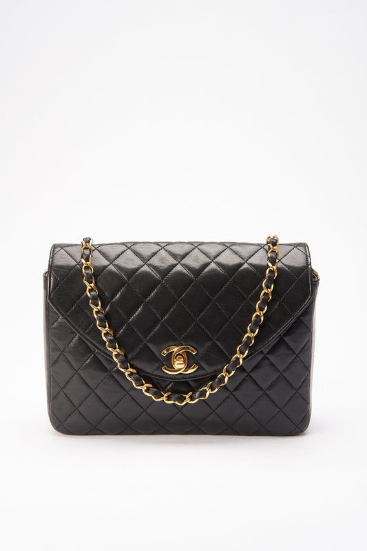 Buy Chanel Vintage Top Handle Flap Bag Patent Small Black 1331302