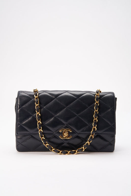 Vintage Chanel Black Flap - 468 For Sale on 1stDibs