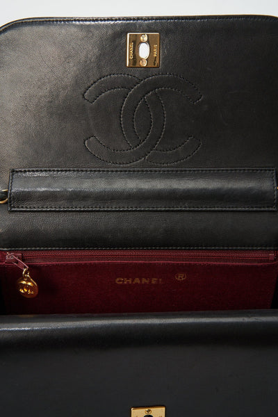 Chanel Black Quilted Lammskinn Vintage Flap Bag
