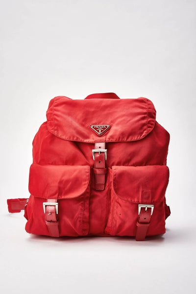 Sac à dos en nylon Prada - rouge