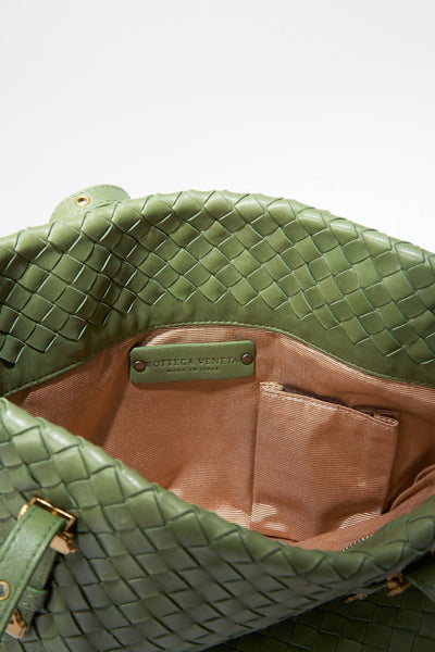 Bottega Veneta Intecciato Leather Tote - Verde