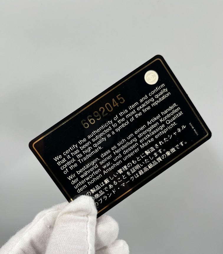 chanel bag authentication card