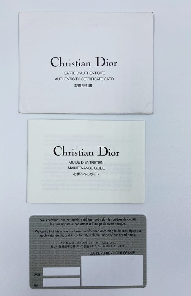 real dior authenticity card