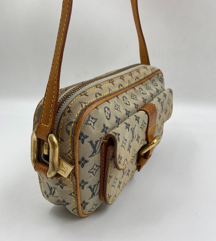 Louis Vuitton Navy x Grey Monogram Mini Lin Juliette MM Crossbody 819lv73