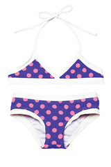 Lilo Tati Sporty Binded Bikini Purple/Pink Dots | Mango Molli Swimwear
