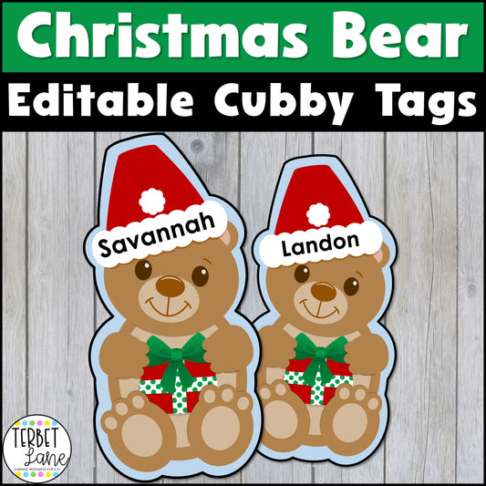 Editable Christmas Cubby Name Tags, Locker Labels