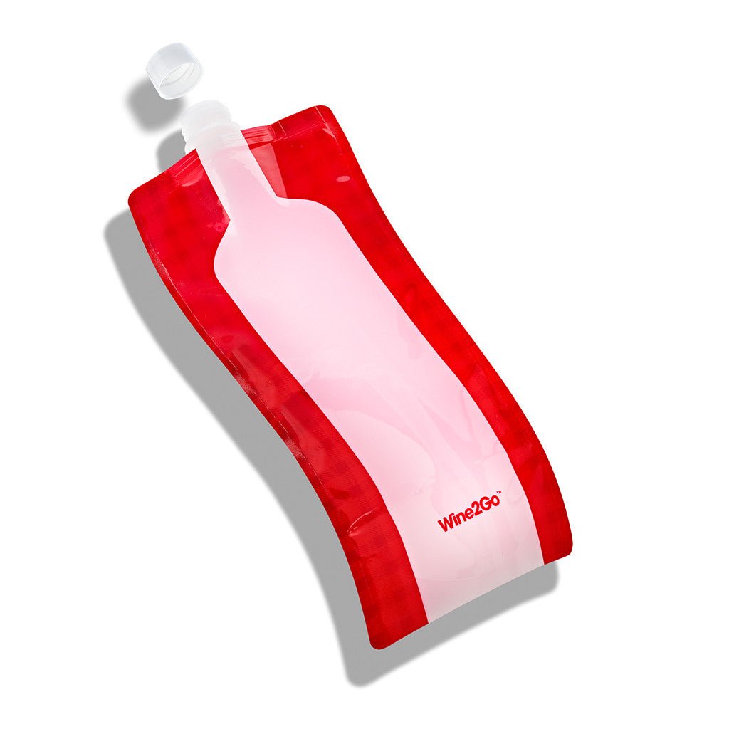  Wine2Go The Original Foldable and Reusable Wine Pouch that  Holds a Full 750ml Bottle, Red: Home & Kitchen