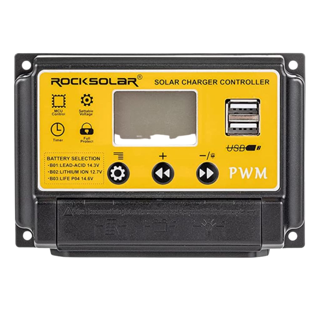 ROCKSOLAR 10A PWM Solar Charge Controller