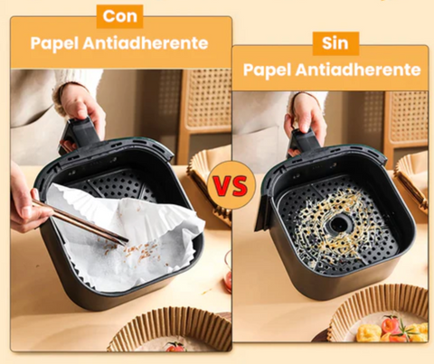 GENERICO 100 Platos Papel Airfryer Forro Anti-adherente Freidora Aire