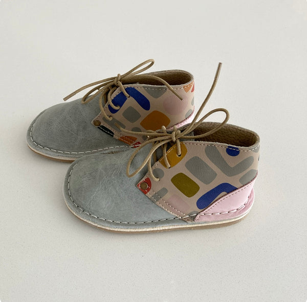 Geometric Grey/Pink Vellies