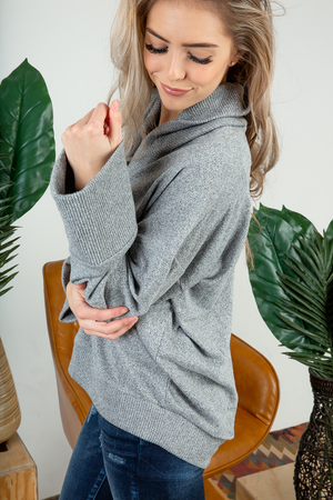 Lose it All Sweater Top in Gray
