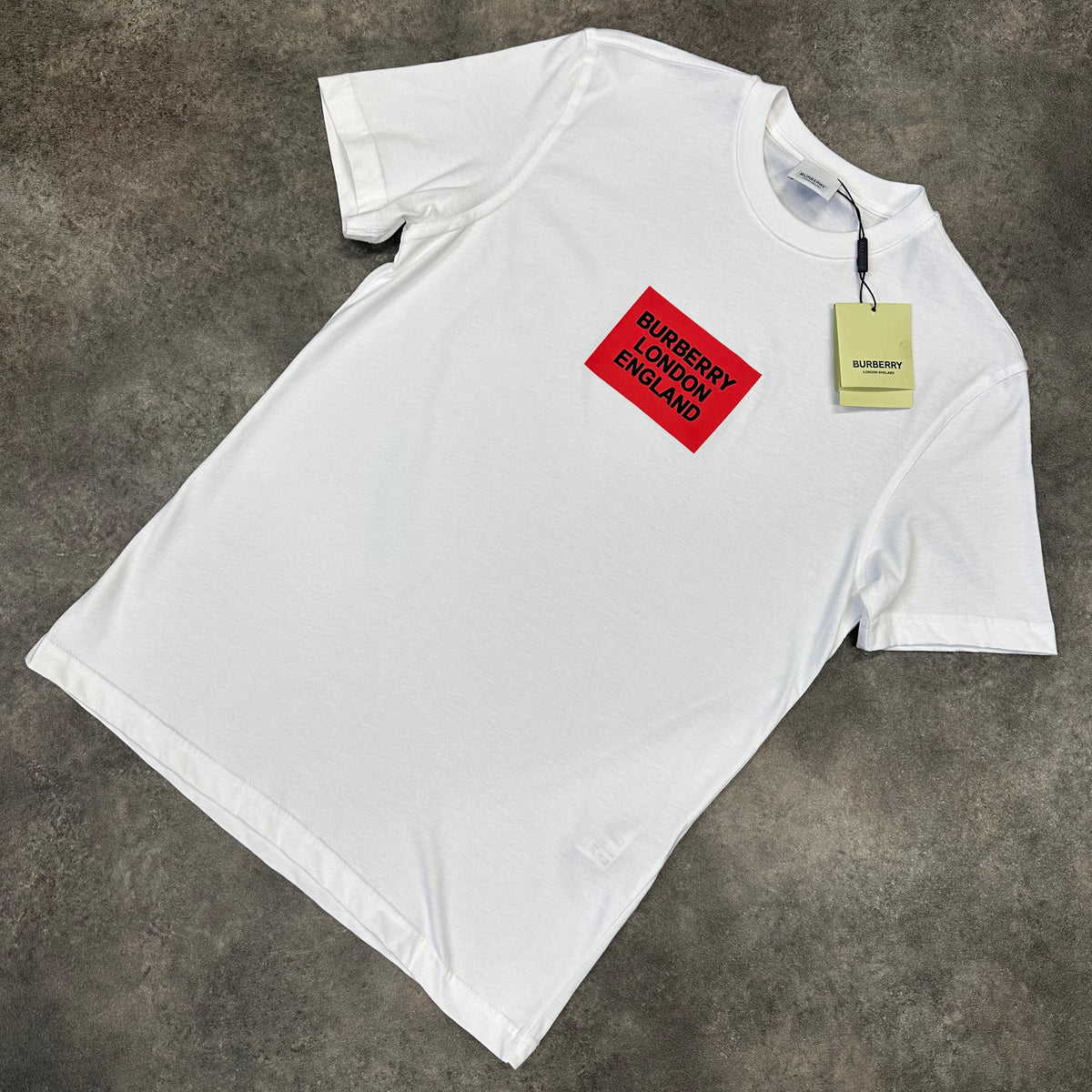 BURBERRY ORANGE BOX LOGO T-SHIRT WHITE