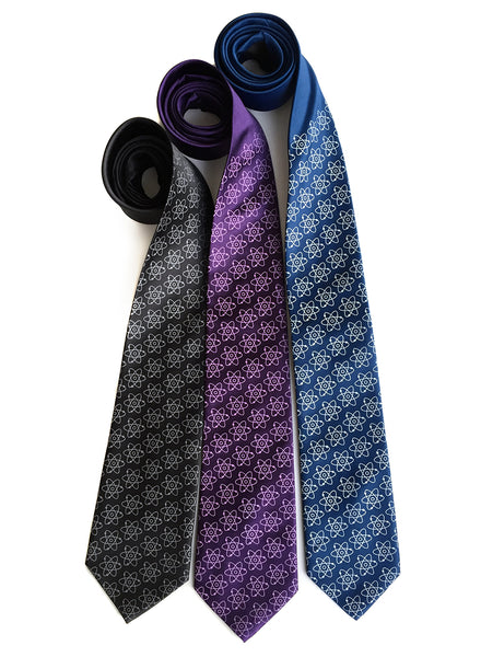 Atom print silk tie