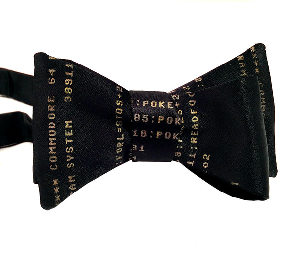 Cyberoptix c64 BASIC Code bow tie, as worn by Barry Diller, DVF Met Gala 2016