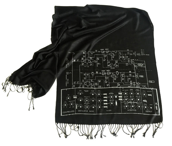 minimoog scarf, cyberoptix Moog kickstarter reward