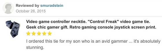 video game controller necktie reviews