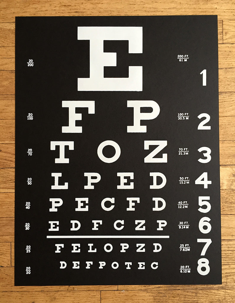 eye chart art print poster by cyberoptix