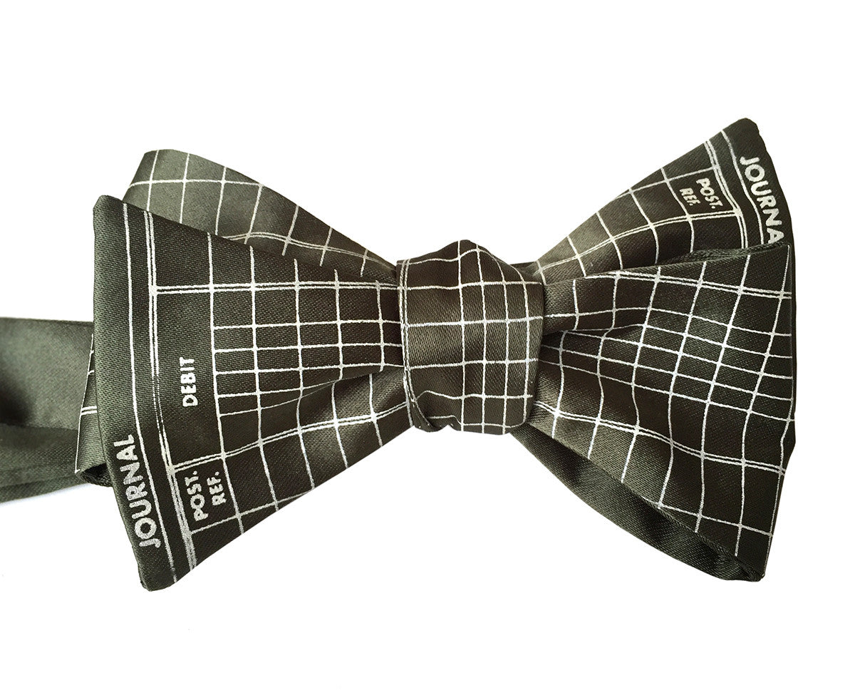 Accountant Bow Tie, Ledger Paper Print