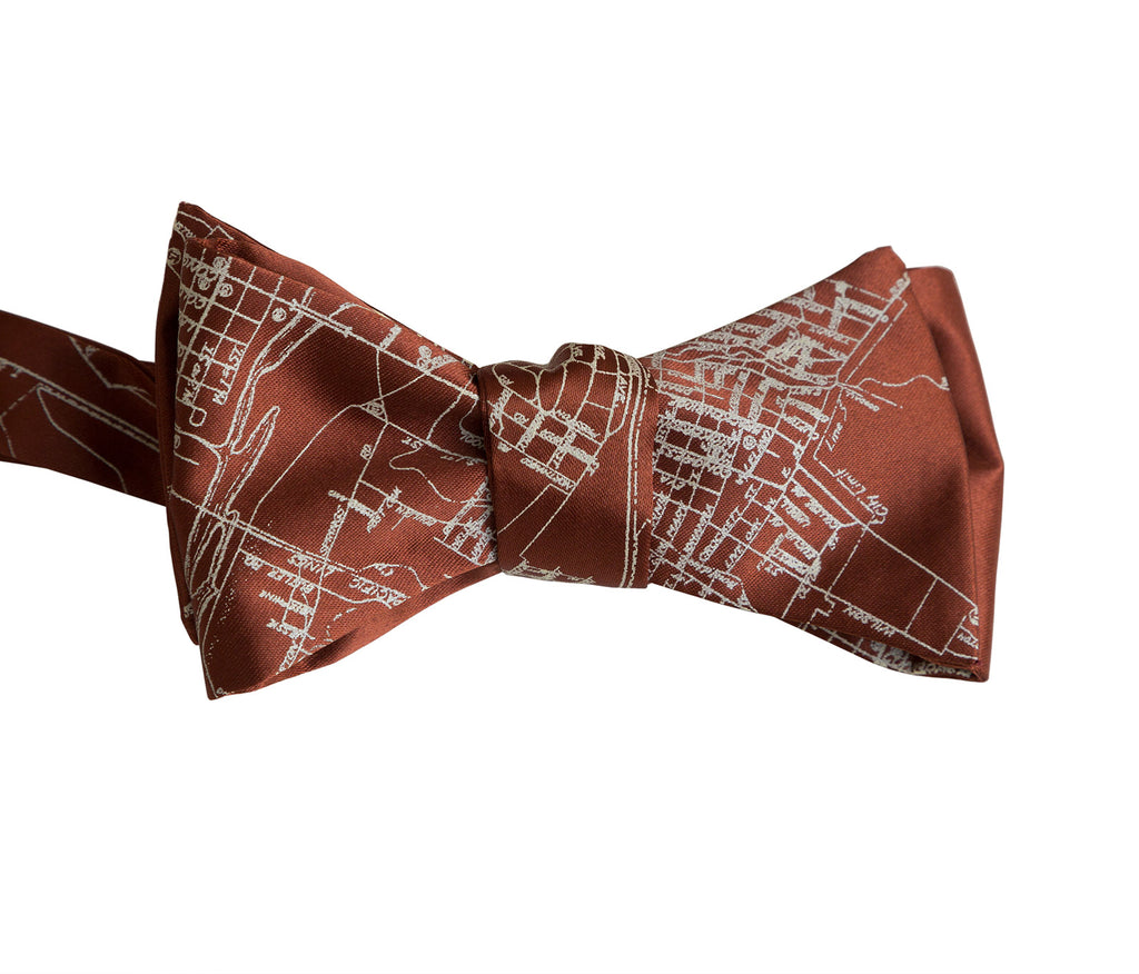 Austin City Map Bow Tie. Vintage Texas Print Tie