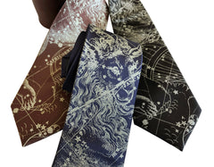 Aquarius & Capricorn Scarf, Astrology Linen-Weave Pashmina