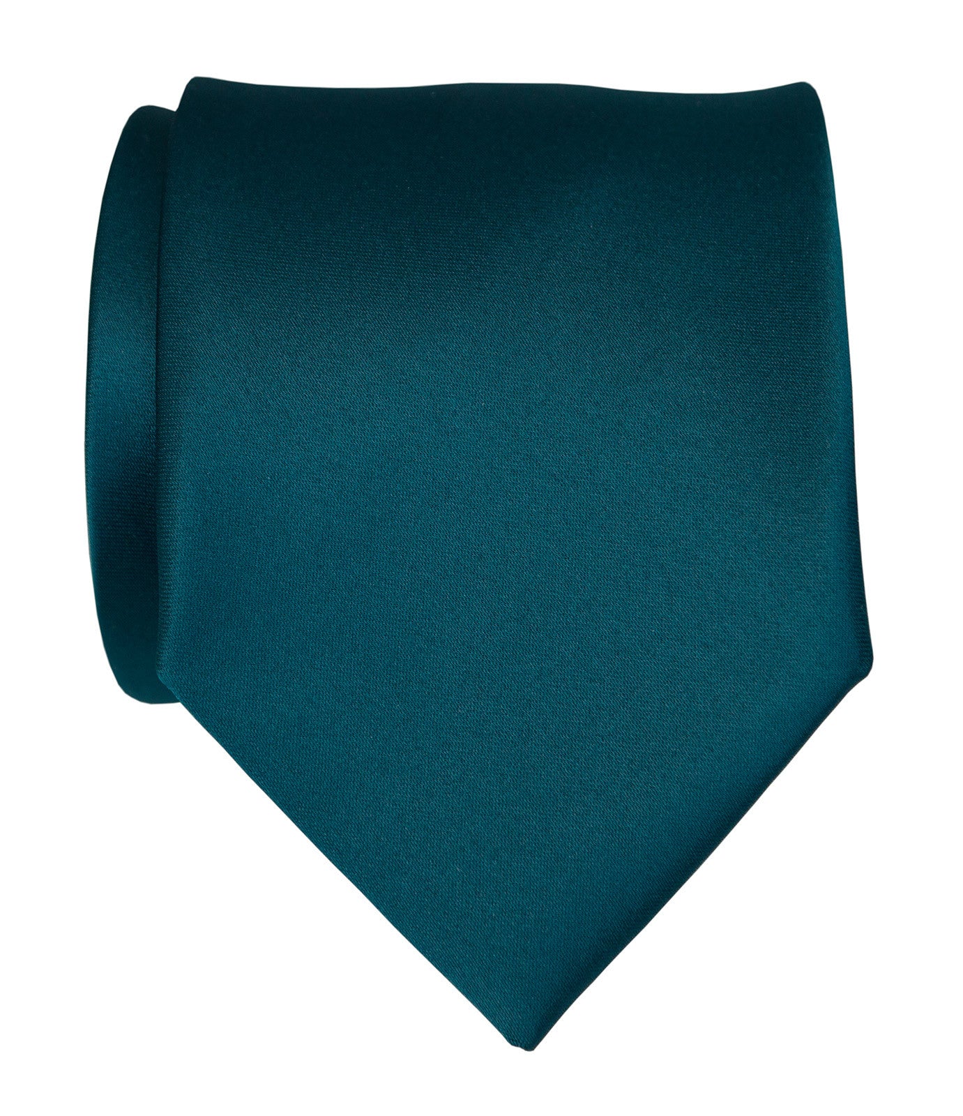 Dark Teal Necktie Dark Blue Solid Color Satin Finish Tie No Print