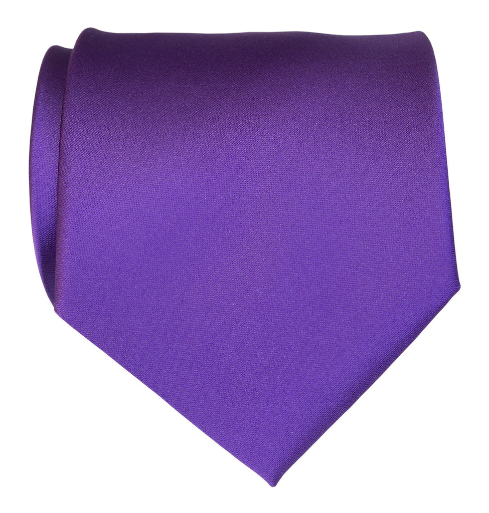 Deep Purple Necktie Solid Color Satin Finish Tie No Print 0669