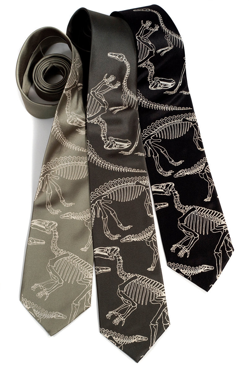 Dinosaur Tyrannosaurus Rex Black White Western Southwest Cowboy Necktie Bow Bolo Tie