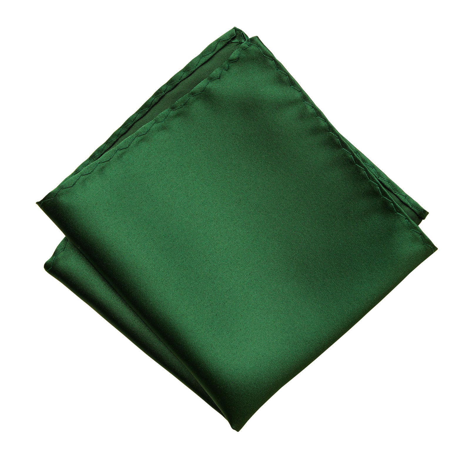 Emerald Green Pocket Square Dark Green Solid Color Satin Finish No Print